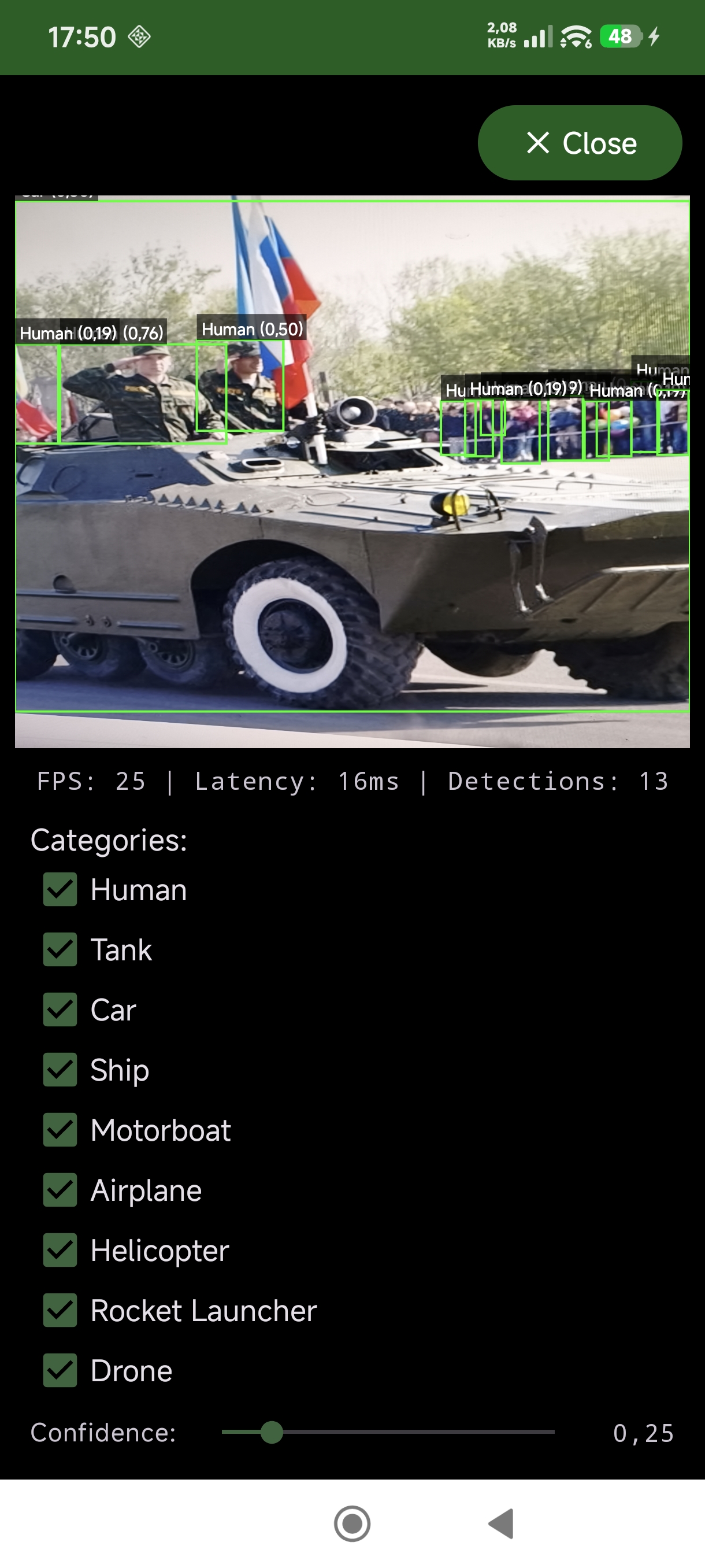 AI target detection on-device with YOLOv8s
