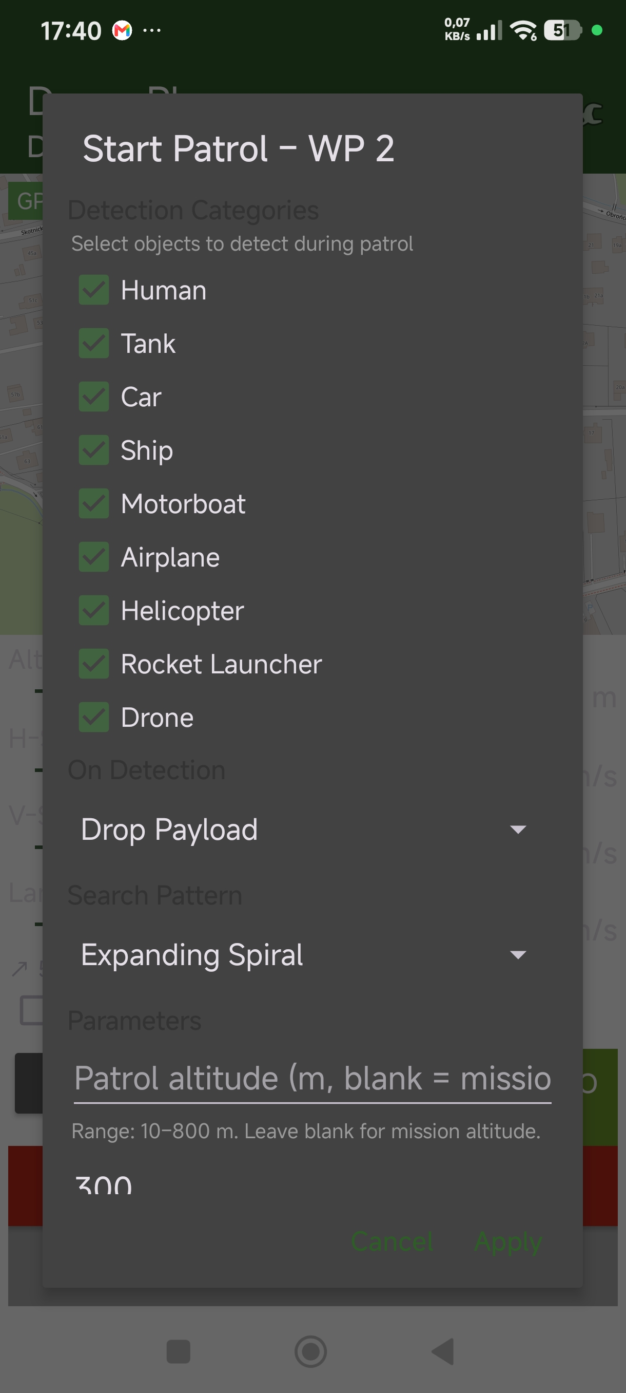 Autonomous patrol mission configuration
